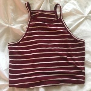 striped halter crop top